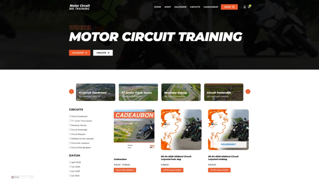 Motor Circuit Training - EVO Connect webshop laten maken